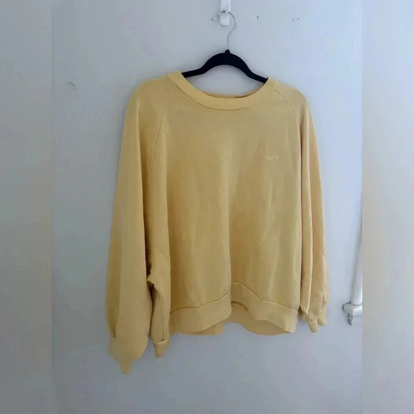 Levi’s Butter Yellow Relaxed Fit Crewneck Sweater NWT - Picture 1 of 12